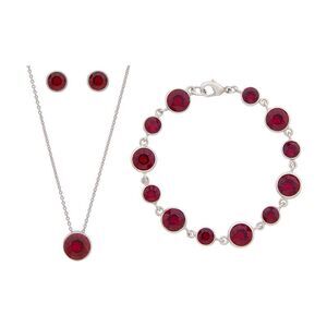 La Contesa Siam Red Jewelry Set Made with Swarovski Elements 3 pc Set